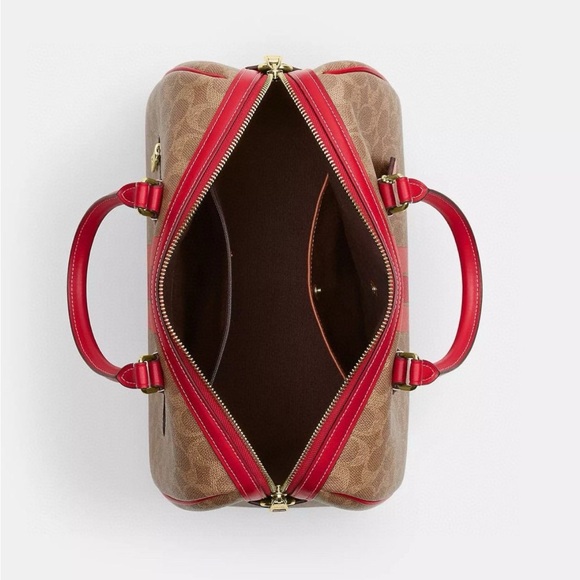 NWT Coach Rowan Large Satchel Bag In Signature Canvas With Stripe - Picture 4 of 9